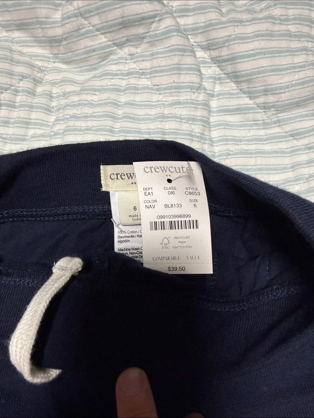 Crewcuts Navy Kids Drawstring Joggers 6